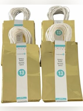 Celebrate It - Small Gold Gift Bags 52